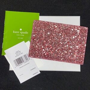 NEW Kate Spade Pink Glitter Cardholder
